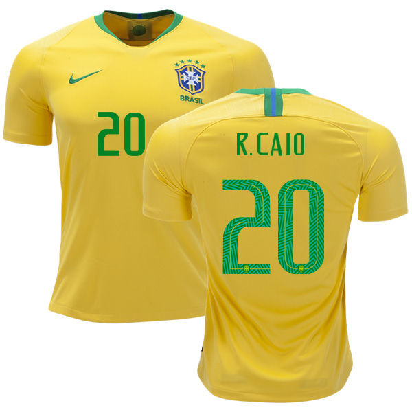 Brazil #20 R. Caio Home Soccer Country Jersey - Click Image to Close